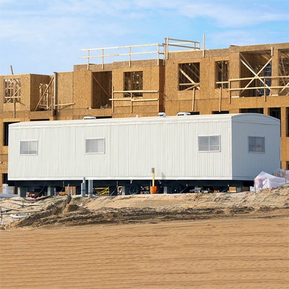 construction trailers are built with durable materials to withstand harsh weather conditions such as wind, rain, and snow